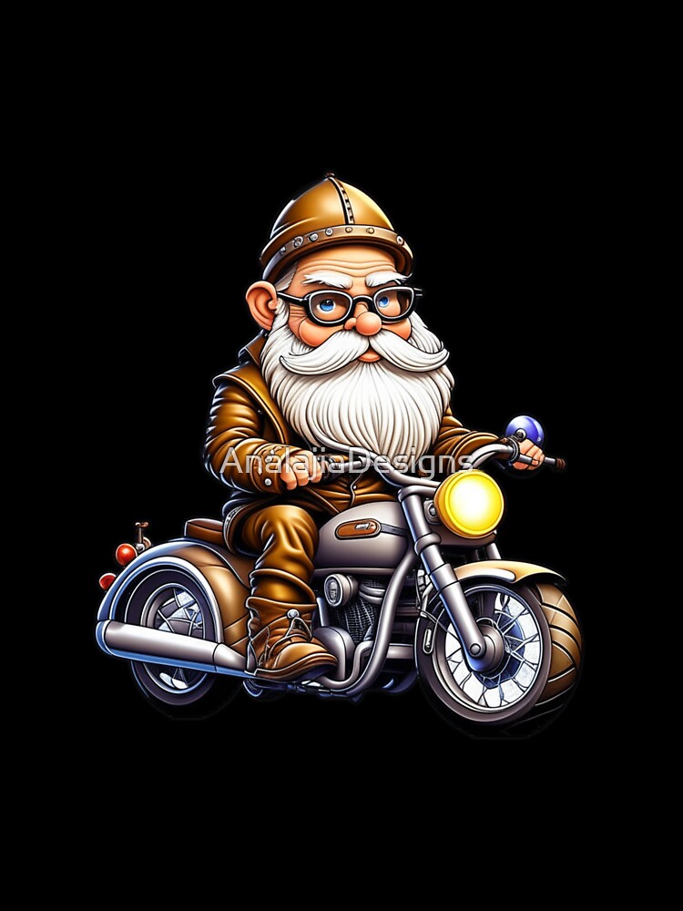 Biker Gnome in a hurry to be Cute by AnalajiaDesigns