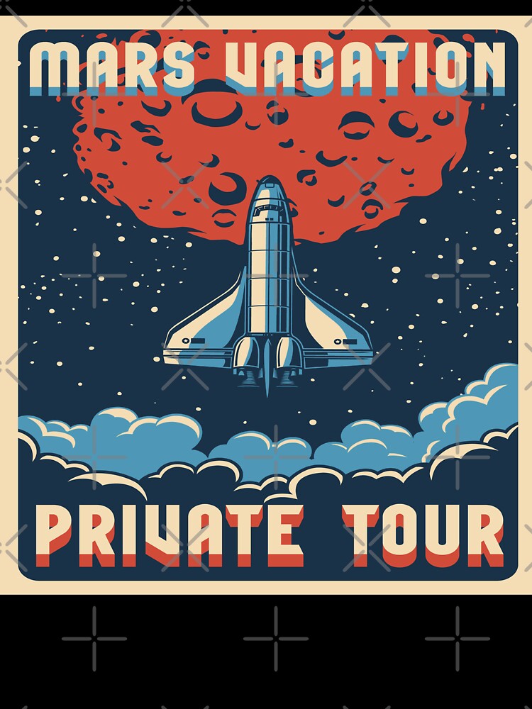 Travel Mars Colorful Poster by Peekonet