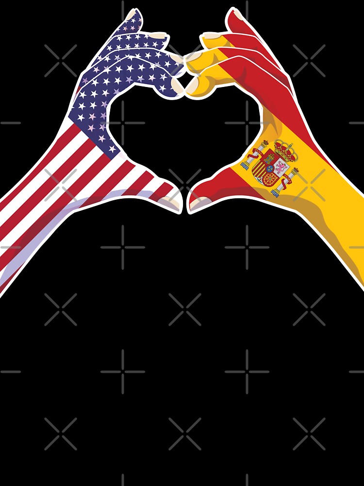 Spain Spanish USA United States American America Love Heart Peace by FlagX