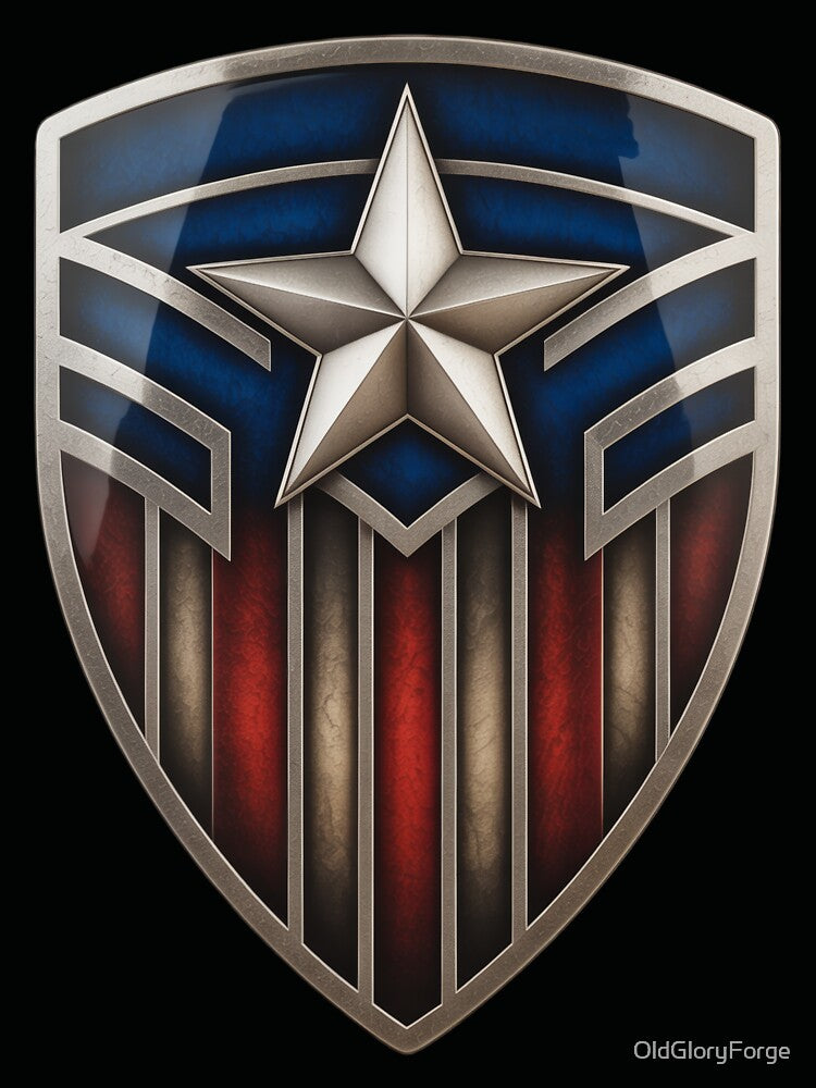 Metallic USA Star Shield Emblem by OldGloryForge