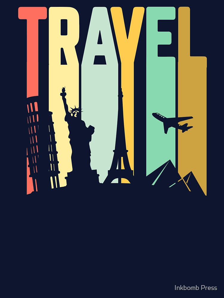 World Travel Gifts - Travel tshirt by Inkbomb Press Unisex , , , Long Sleeve Tee