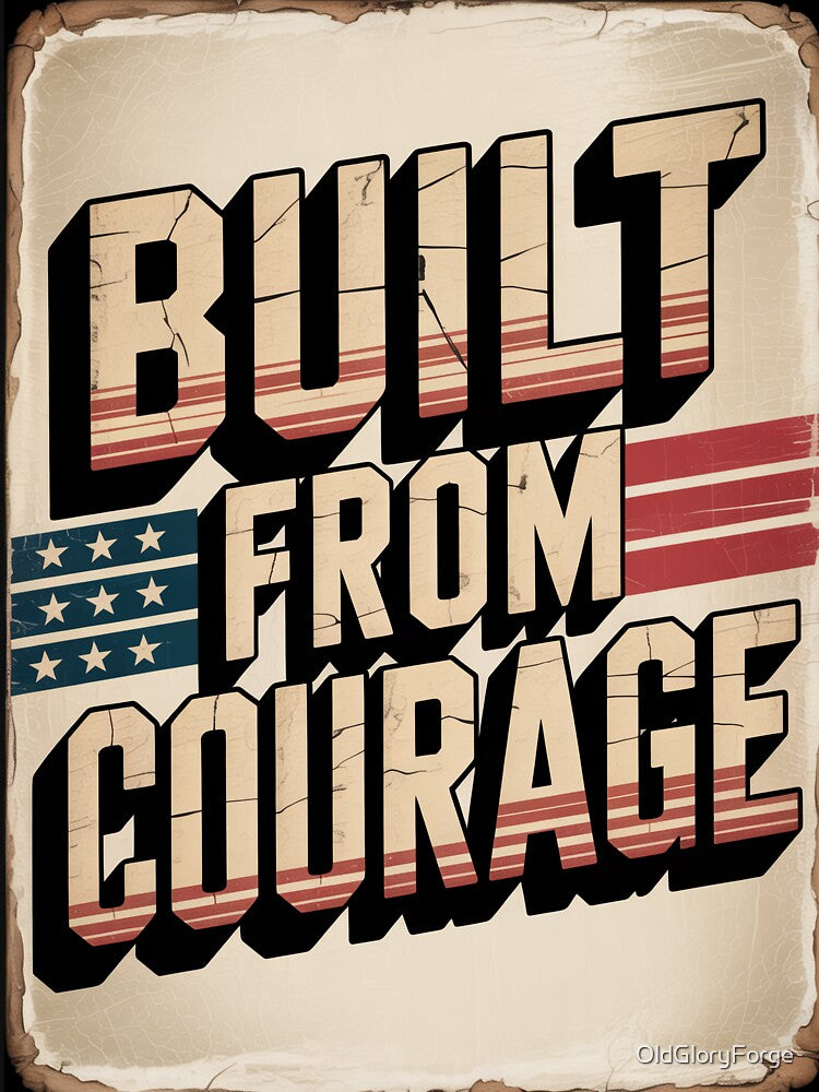 Built From Courage Vintage Patriotic Americana by OldGloryForge