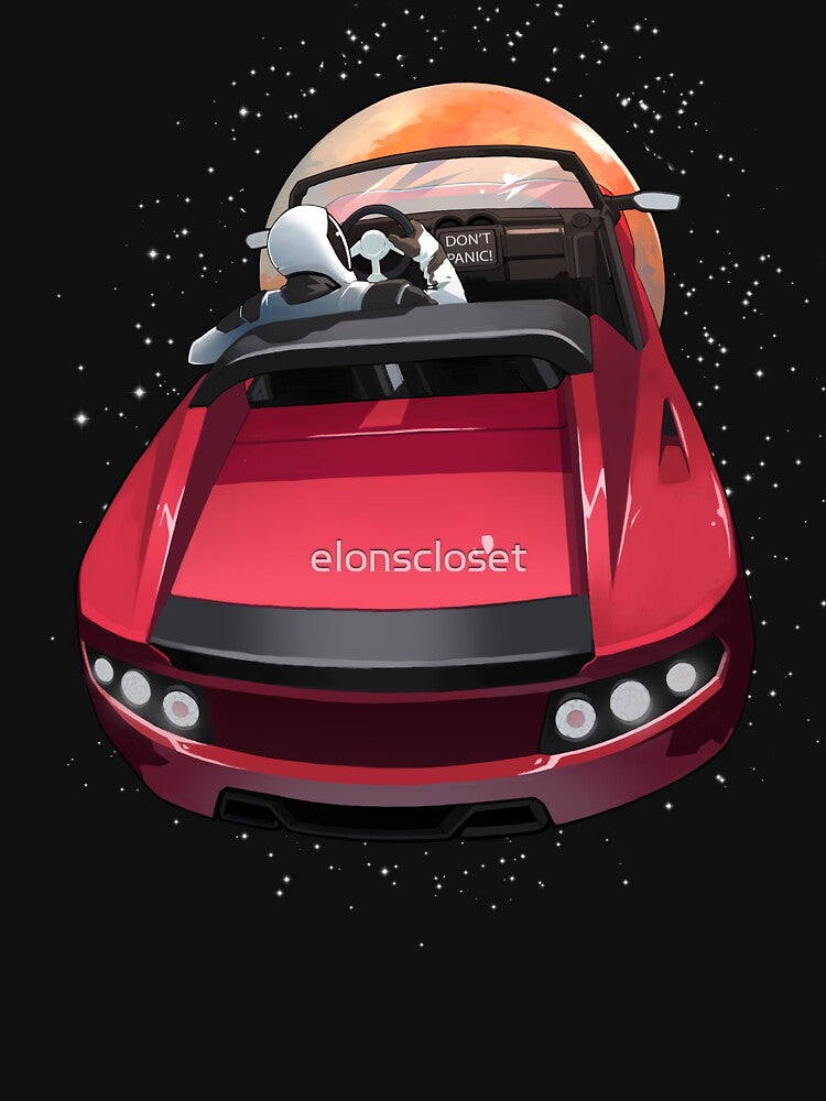 SpaceX Starman - Don't Panic - Tesla Roadster - Elon Musk by elonscloset