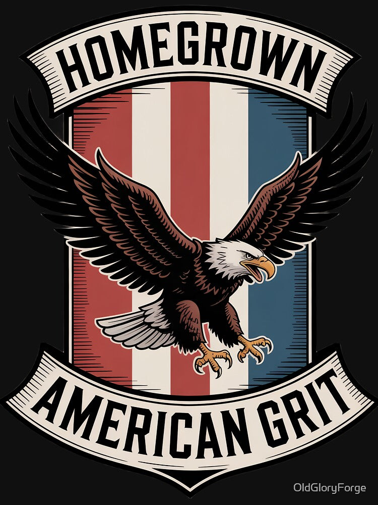 Homegrown American Grit Vintage Eagle Crest Shield by OldGloryForge