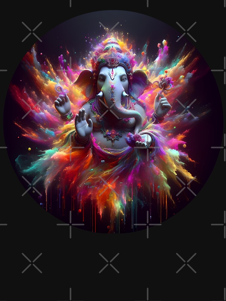 Ganesha pop art Holi festival dark fashion by Toms Tee