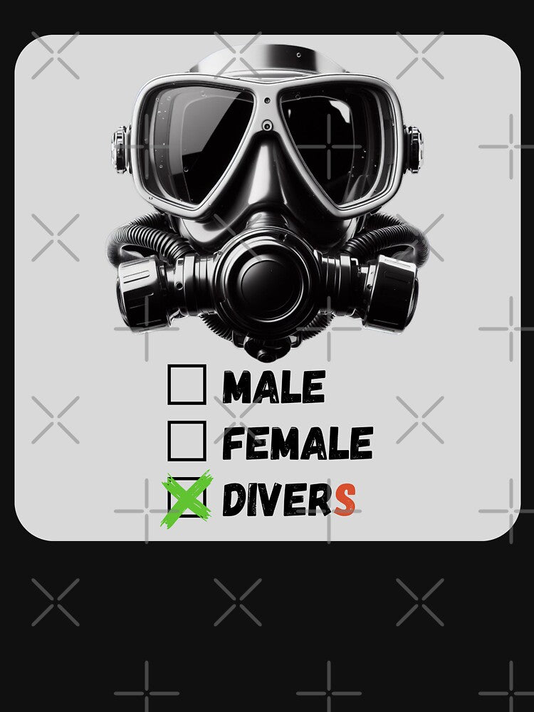 Suba diver for black shirt by Toms Tee