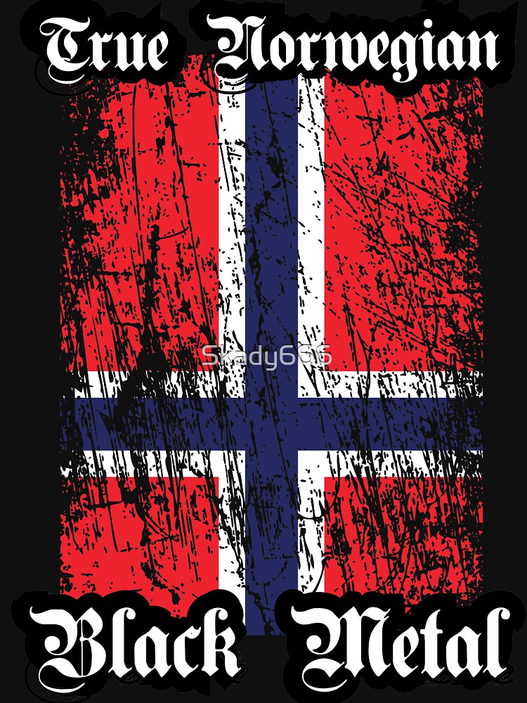 True Norwegian Black Metal - Norwegian flag upright by Skady666