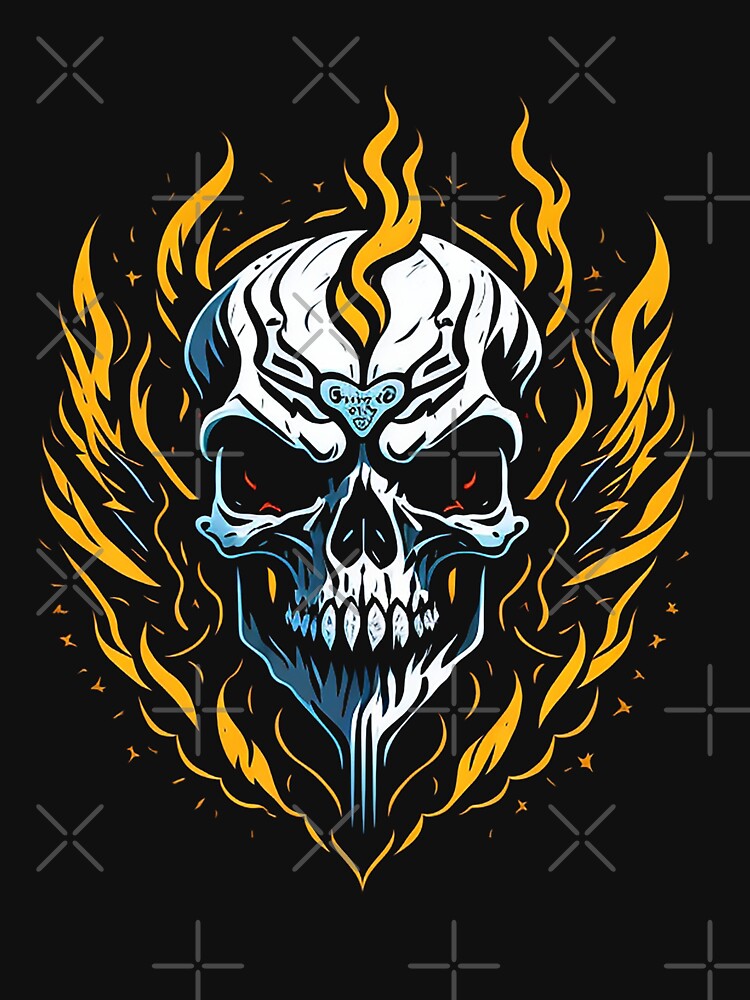 Flaming Skull with Piercing Gaze by NordicBadger