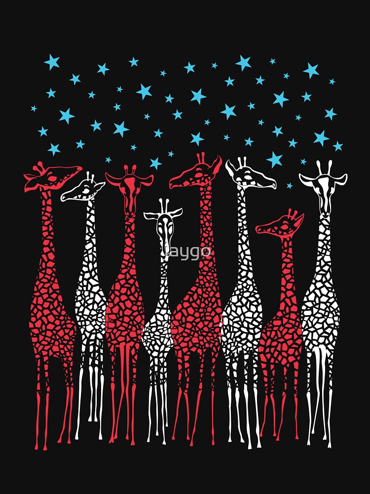 Red White and Blue Giraffe Patriotic 4th of July by jaygo