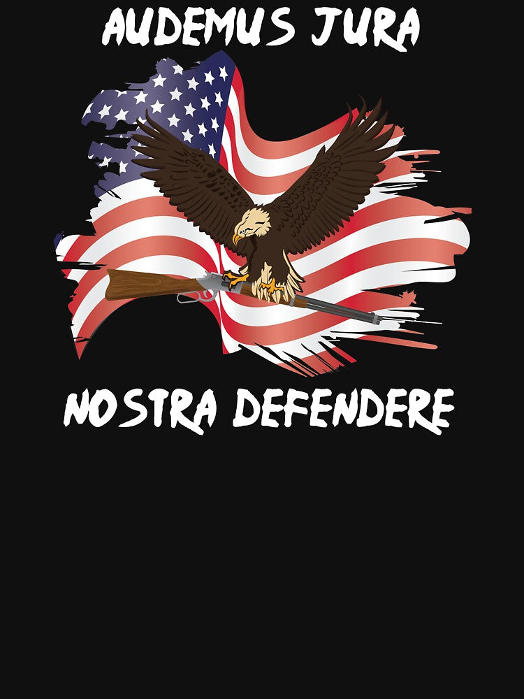 Eagle With Musket American Flag We Dare Defend Our Rights product by jakehughes2015