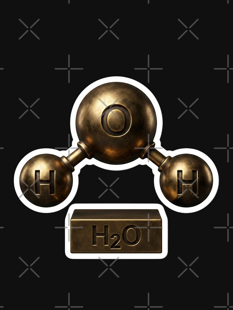 H₂O Water Molecule Gold Bronze by FASAventuras