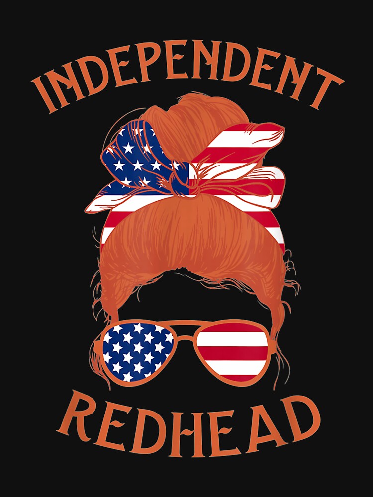 Independent Redhead Fourth of July Patriotic American Flag by miriamee
