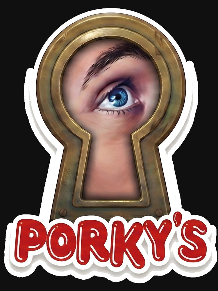 Funny Retro PORK’s Brand – Keyhole Eye 80s Aesthetic Logo by ArtWearStudio12