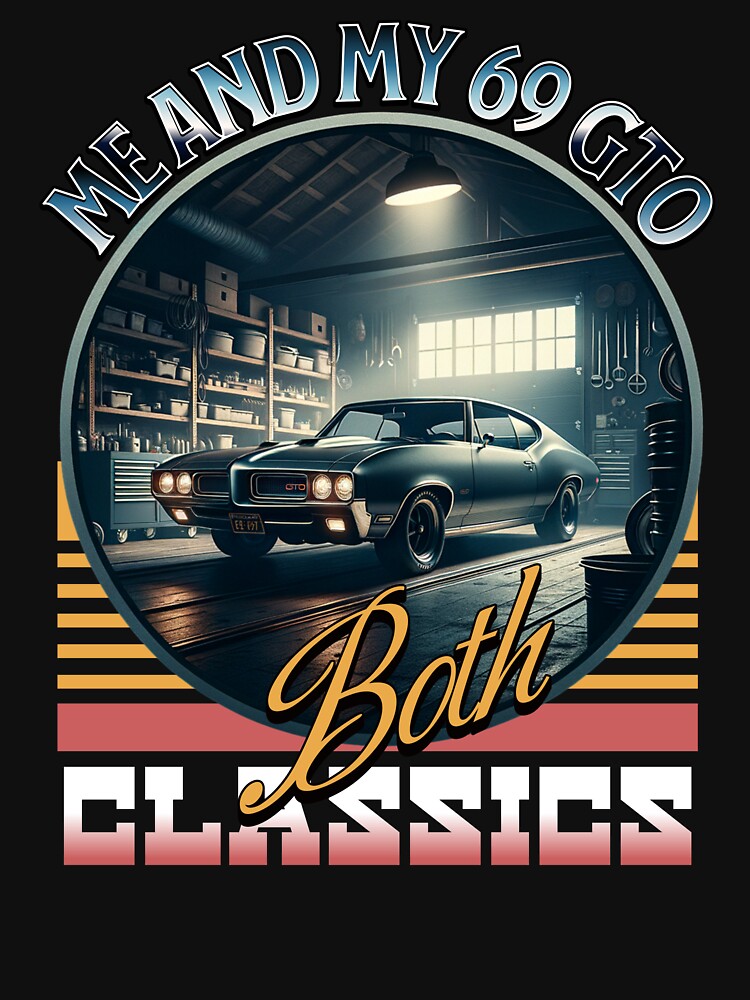 1969 Pontiac GTO Retro Garage Shirt by PrintWizardPro