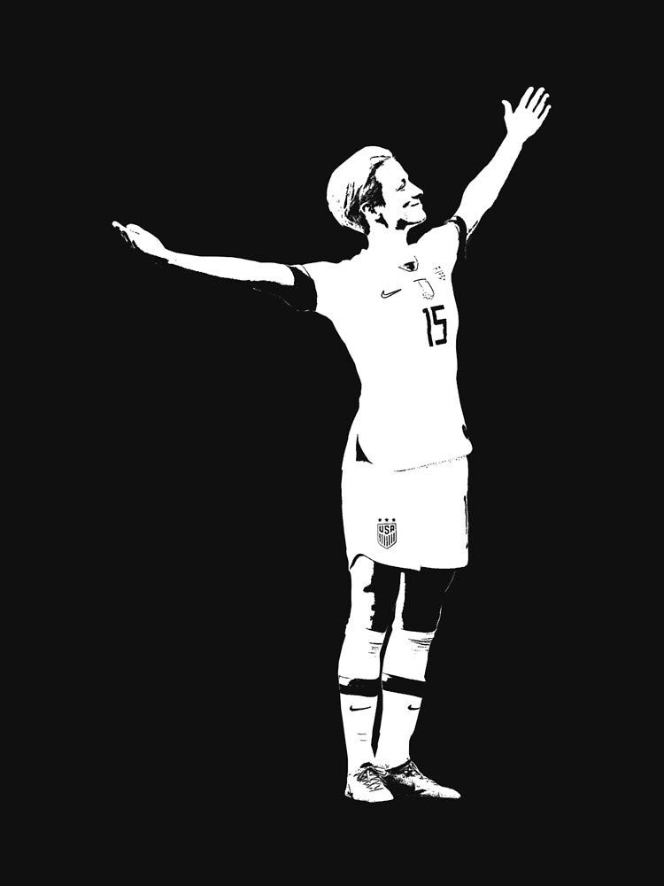 Megan Rapinoe The Victory Pose  White Stencil by escapepitch