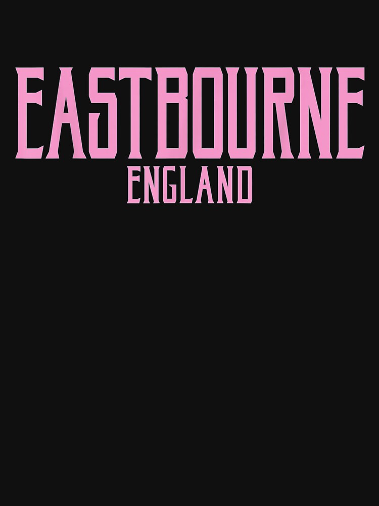 Eastbourne England Vintage Text Pink Print by sheilase