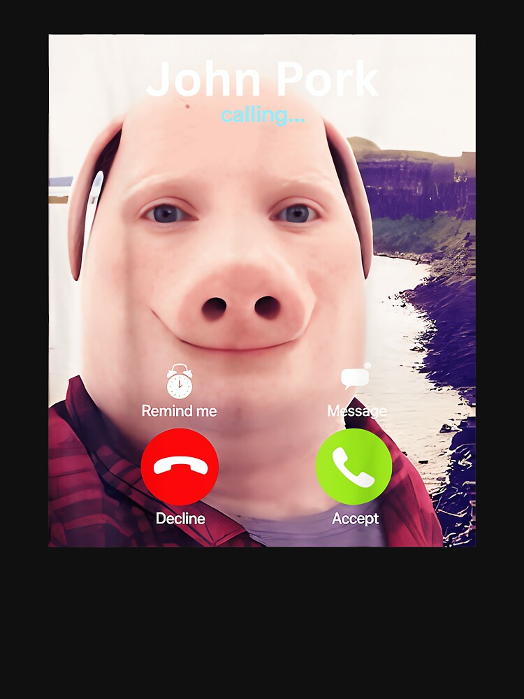 John Pork Calling Meme Internet Humor Viral by SanTiOmal Unisex , , , Long Sleeve Tee