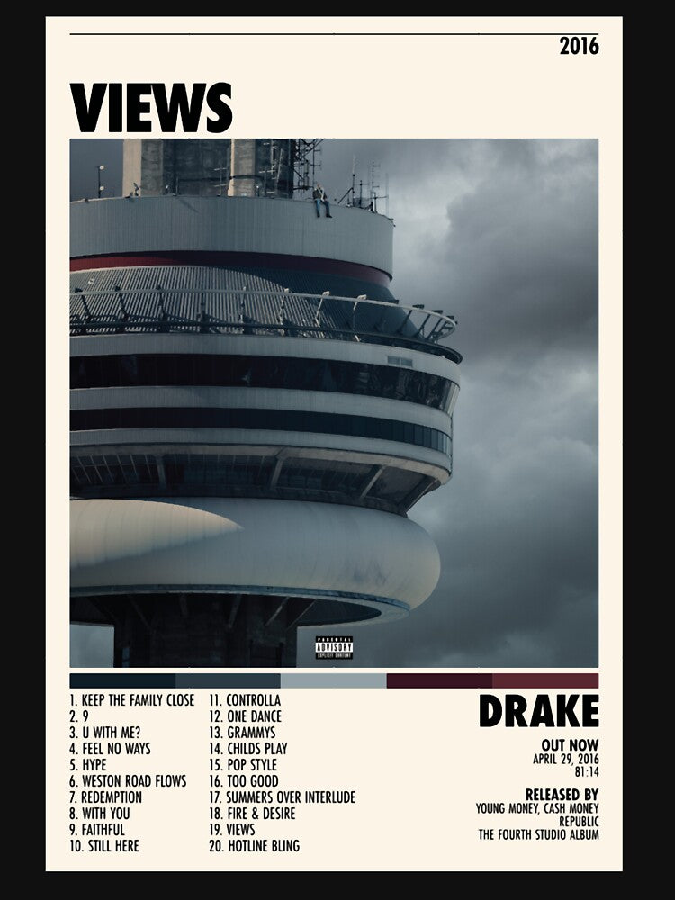 Drake s ViewsAlbum Cover Print Wall Art Custom Album Cover Poste by asfjdefa