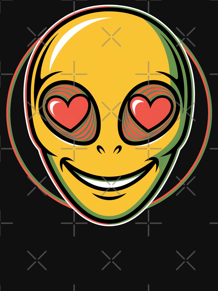 Psychedelic Alien Face Raver by MooonTees