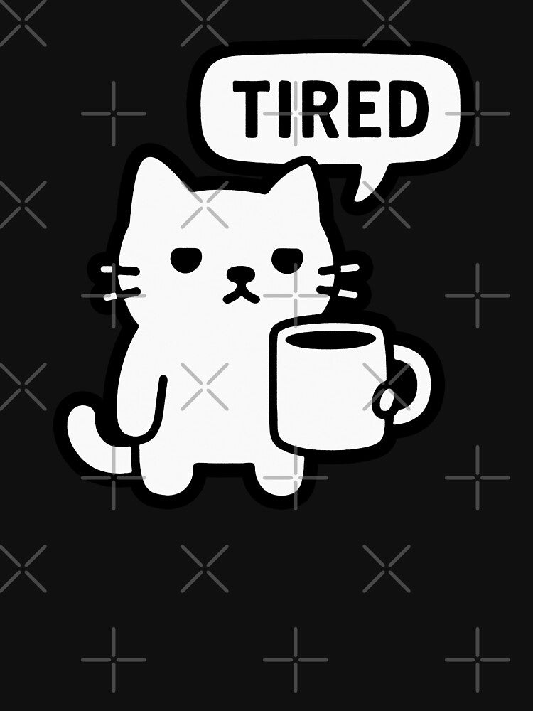 Tired Cat with Coffee by zzz888