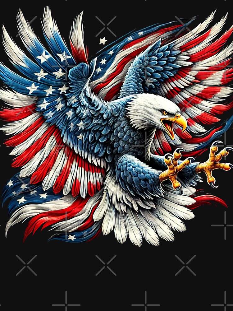 Patriotic Eagle American Flag Wings 4th of July USA Freedom by ohmier