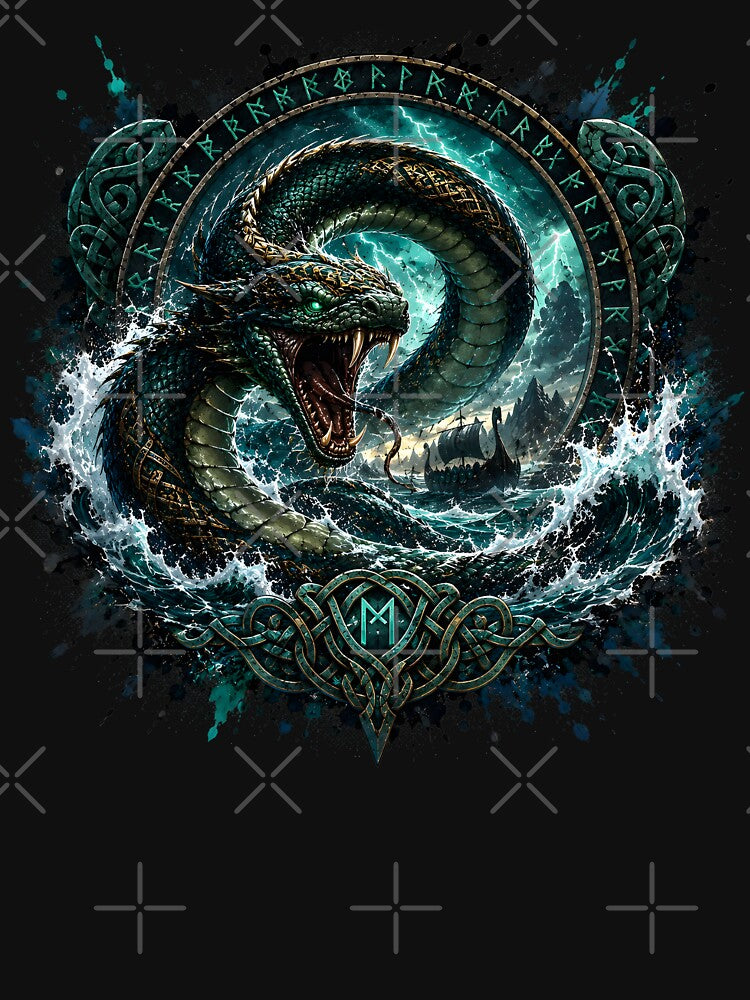Jormungandr World Serpent Norse Mythology T-Shirt by Bizon2910