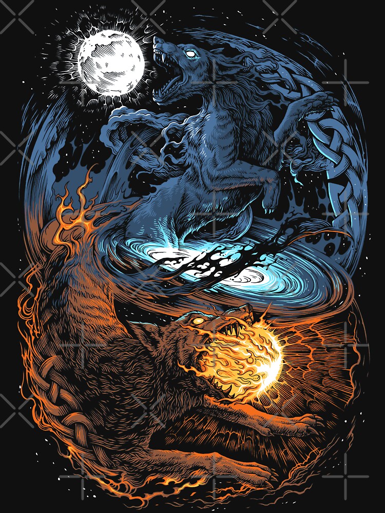 Norse Wolf Viking Mythology Hati Skoll Ragnarok Wolves by BluePagan