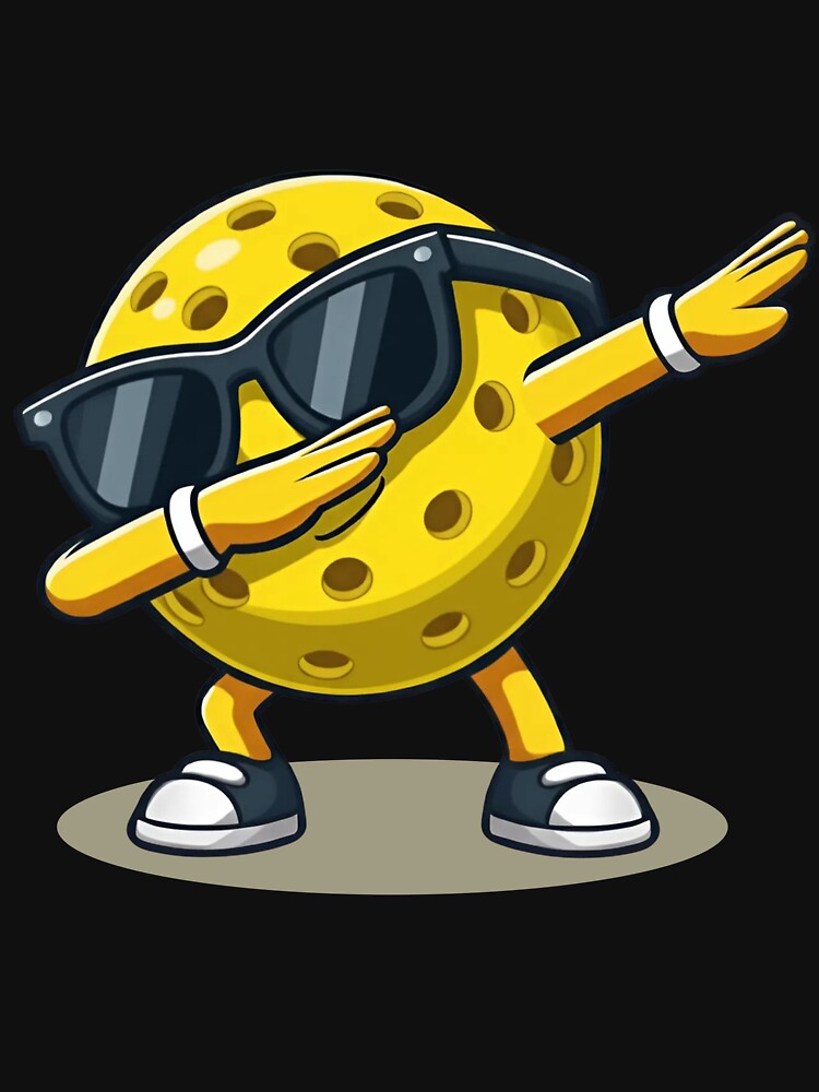 Dabbing Pickleball Cool Cartoon Character by LarryMBrown Unisex , , , Long Sleeve Tee