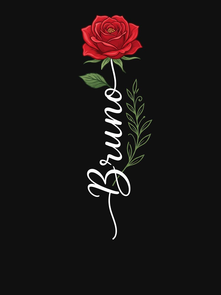 Bruno Rose Personalized Flower Name Gift by SofenArt