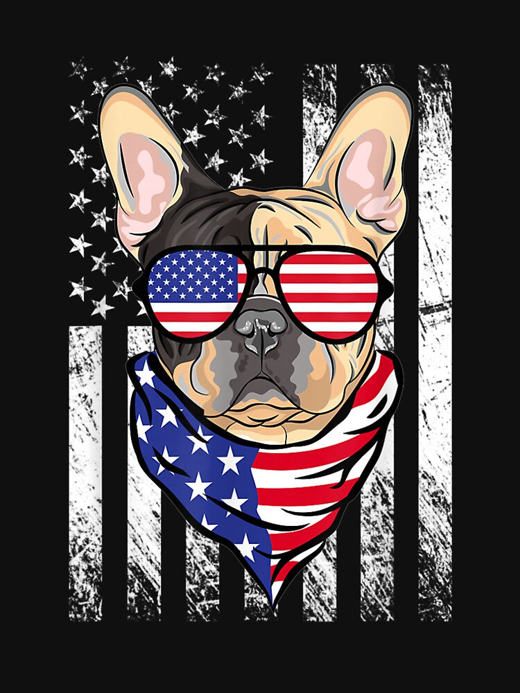 Bulldog American Flag Patriotic Bulldog Dog 4th Of July by tashiav