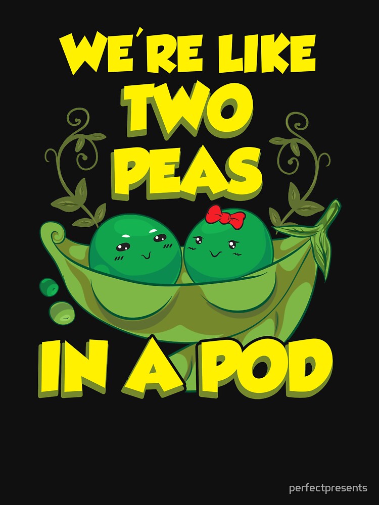Cute We're Like Two Peas In a Pod Funny Food Pun by perfectpresents