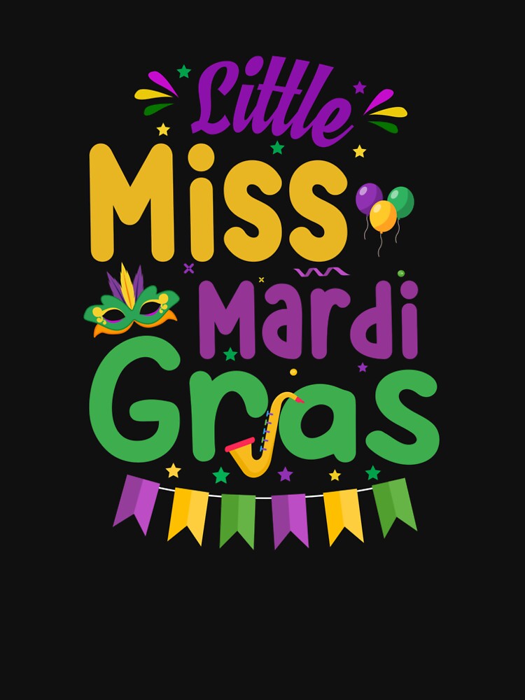 Kids Little Miss Mardi Gras funny Mardi Gras 2023 by Mer Yem