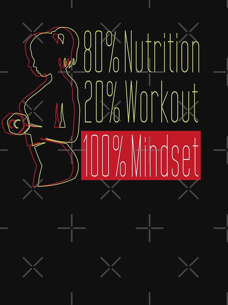 80% Nutrition 20% Workout 100% Mindset workout by Viralvibes92 Unisex , , , Long Sleeve Tee