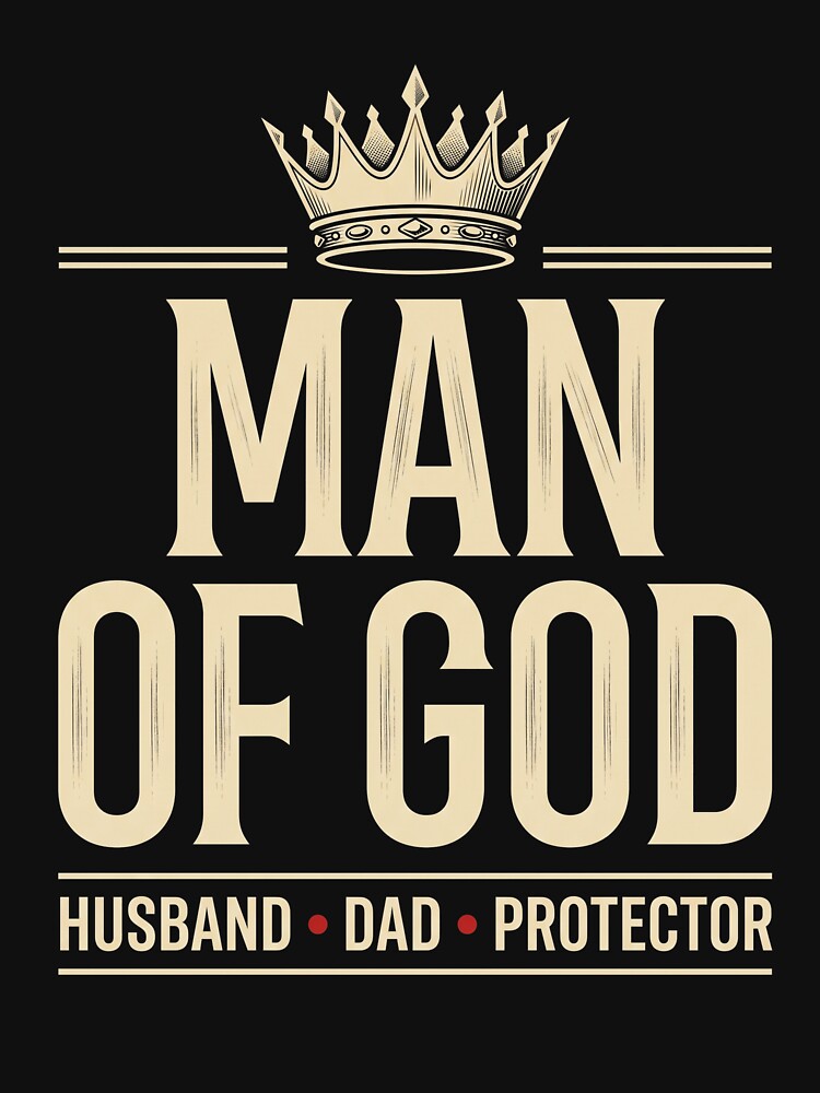 Man Of God Husband Dad Protector Christian Father Family Man by SofenArt