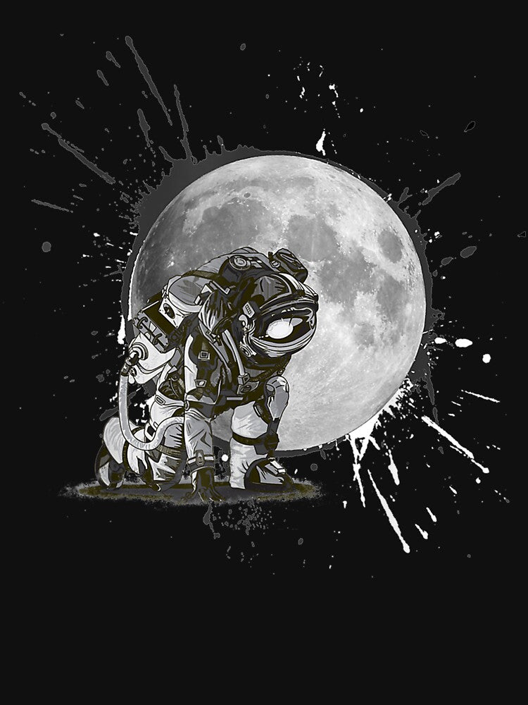Taking On The Universe Astronaut Painting The Moon Unisex by manidala