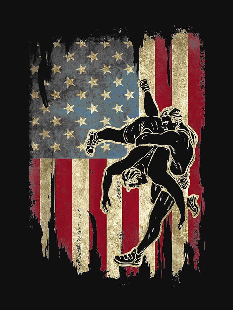 Flag Wrestling Usa American Wrestle Gift by bessiey23