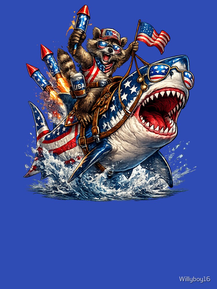 USA Shark Riding Raccoon by Willyboy16