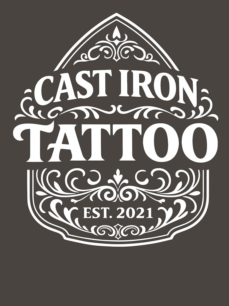 Cast Iron Tattoo Logo - (Large White) by CastIronTattoo
