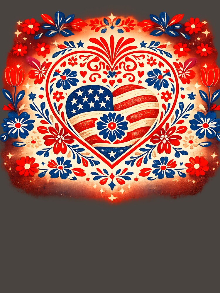 Patriotic Heart Flowers by RexNoise