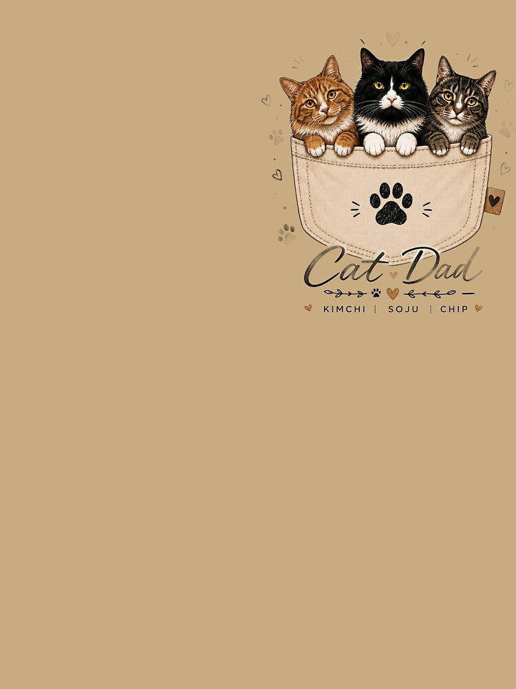 Custom Cat Dad Pocket T-Shirt by HeroDad