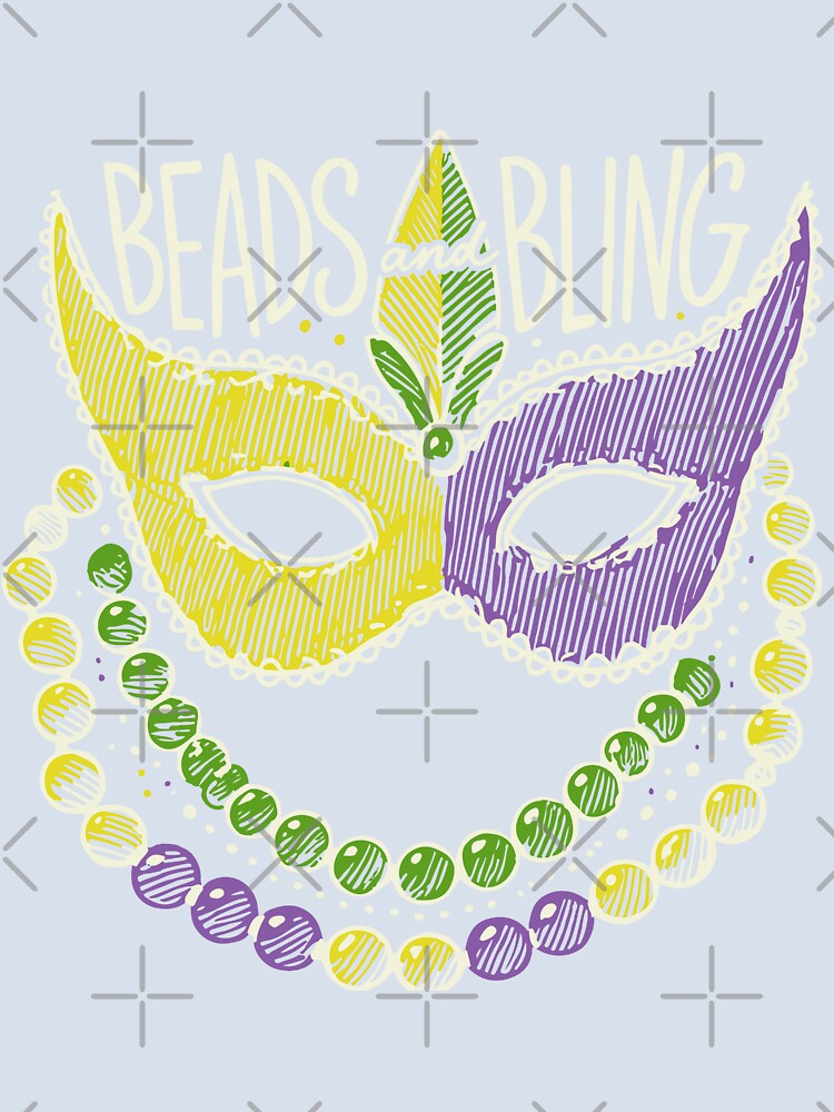 Mardi Gras Beads And Bling Mask Vibes by LuminOrb
