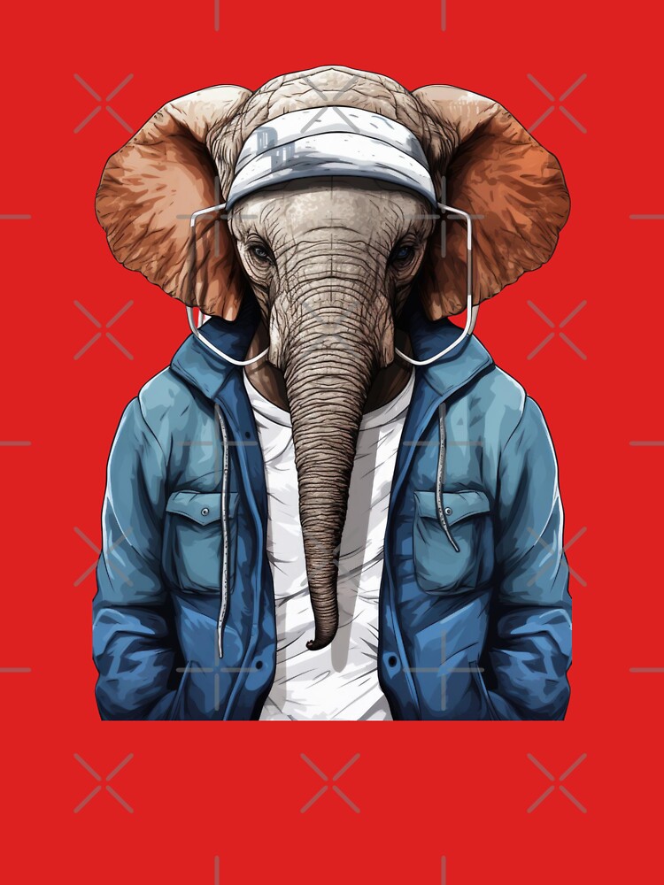 Elephant Hipster 2 by Toms Tee