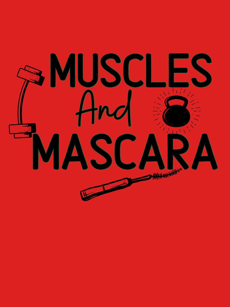 Muscles and Mascara - Funny Gym Quote by unique things Unisex , , , Long Sleeve Tee