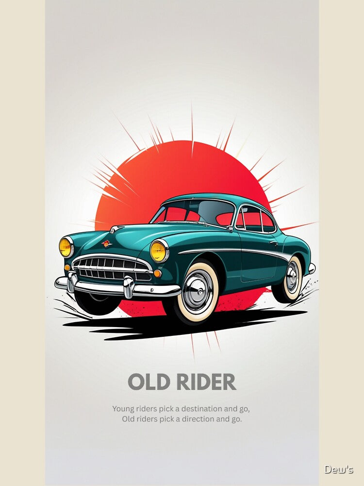 Vintage Car Pop-Out Red Circle Art Print by Dew's