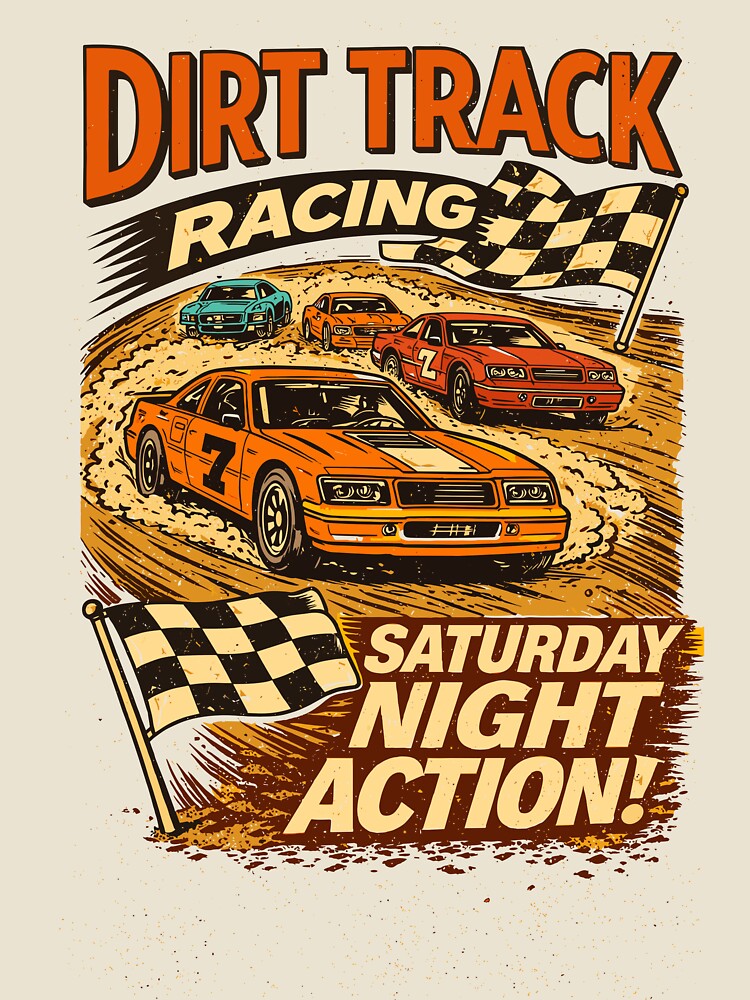 Dirt Track Racing Saturday Night by Matinez Pink