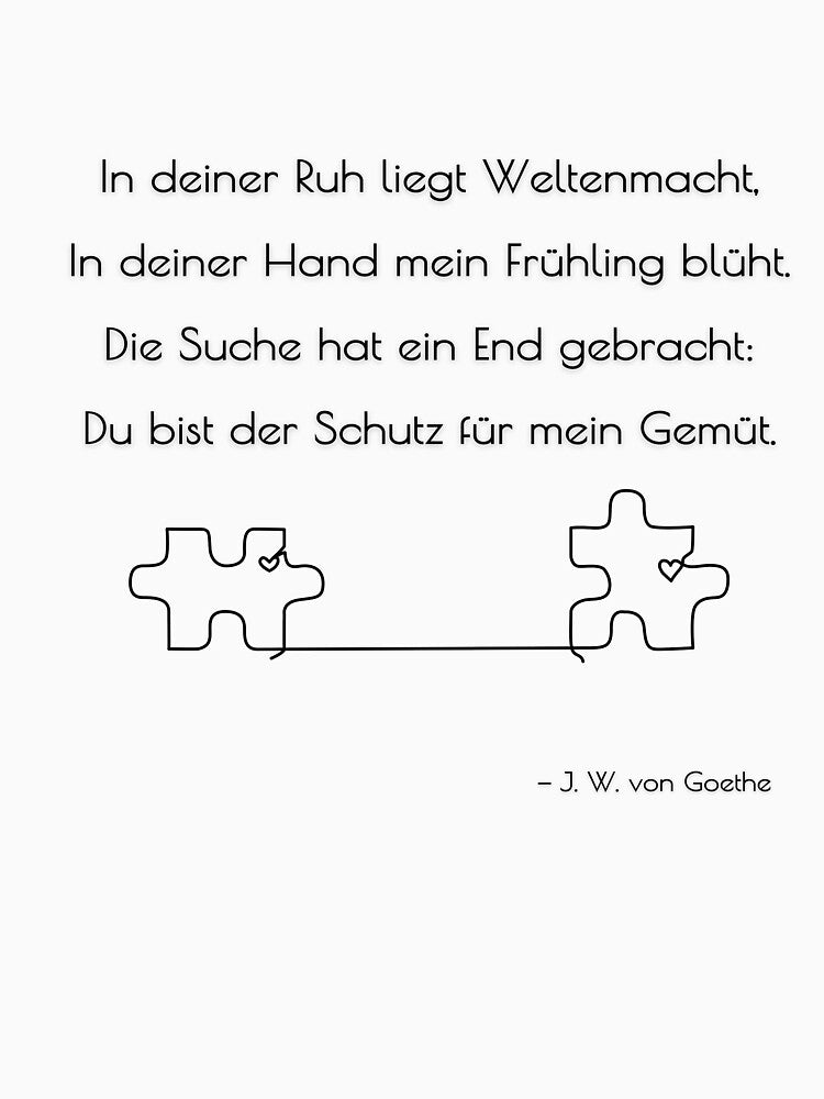 Goethe Love Poem – Millist Pink Heart Puzzle Line Art by smaragdstudio