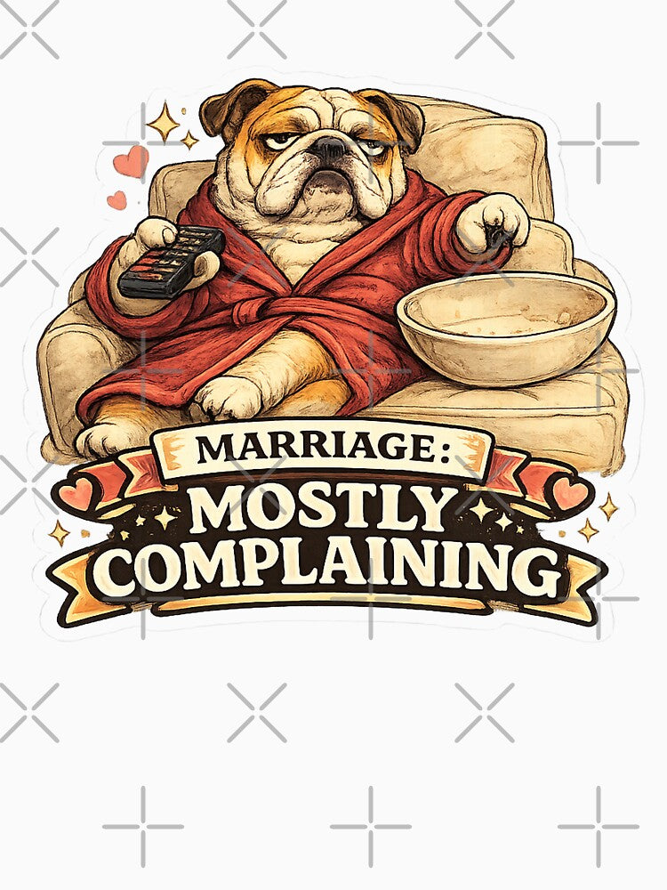 Funny Marriage Gift Husband Humor Bulldog Couple by Gentlestate