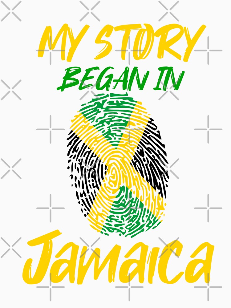 My Story Began In Jamaica Fingerprint Jamaican Apparel by DoctorBirdsInk