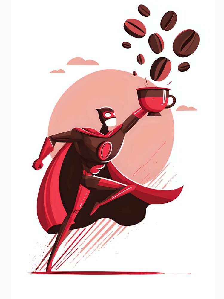 Coffee Bean Superhero - Coffee Lover T-Shirt Design by DanielY01