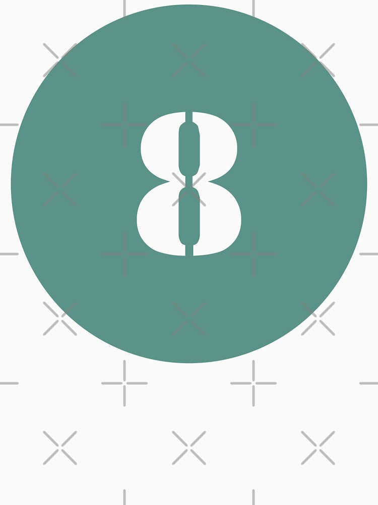 Number Eight (8) in Green Circle by Ching Teoh